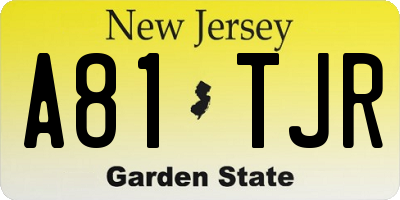 NJ license plate A81TJR
