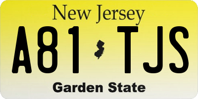 NJ license plate A81TJS