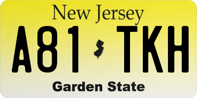 NJ license plate A81TKH