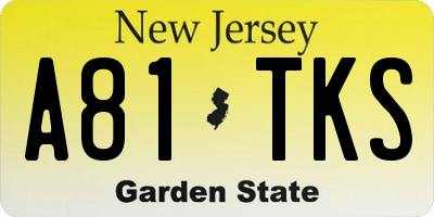 NJ license plate A81TKS