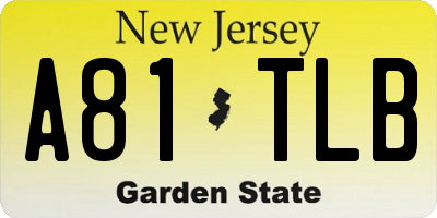 NJ license plate A81TLB