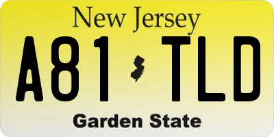 NJ license plate A81TLD