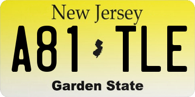 NJ license plate A81TLE