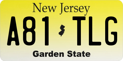 NJ license plate A81TLG