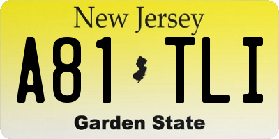 NJ license plate A81TLI