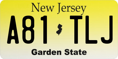 NJ license plate A81TLJ