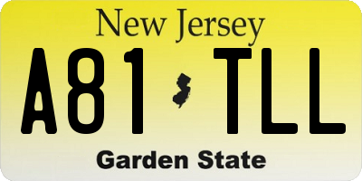 NJ license plate A81TLL