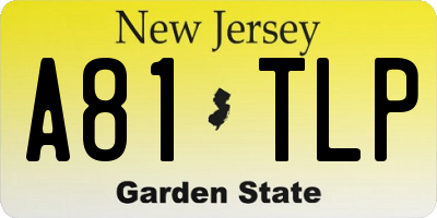 NJ license plate A81TLP