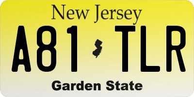 NJ license plate A81TLR