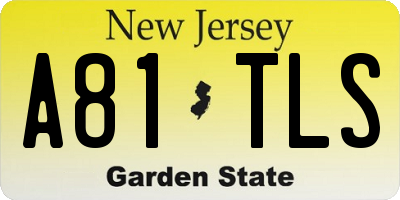 NJ license plate A81TLS