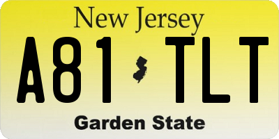 NJ license plate A81TLT