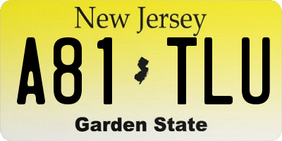 NJ license plate A81TLU