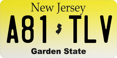 NJ license plate A81TLV