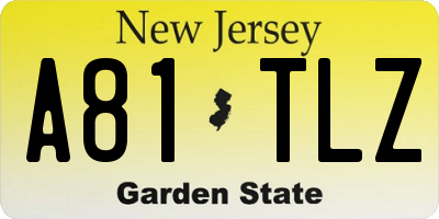 NJ license plate A81TLZ