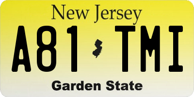NJ license plate A81TMI