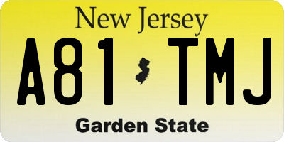 NJ license plate A81TMJ