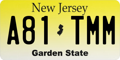 NJ license plate A81TMM
