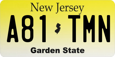NJ license plate A81TMN