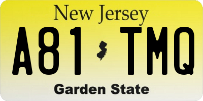 NJ license plate A81TMQ