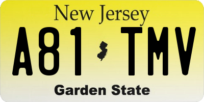 NJ license plate A81TMV