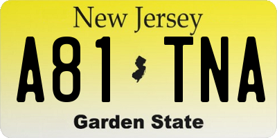 NJ license plate A81TNA