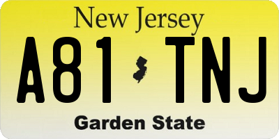 NJ license plate A81TNJ