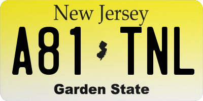 NJ license plate A81TNL