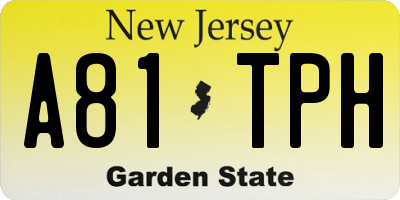 NJ license plate A81TPH