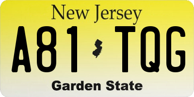 NJ license plate A81TQG