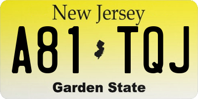 NJ license plate A81TQJ
