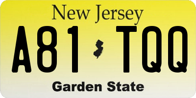 NJ license plate A81TQQ