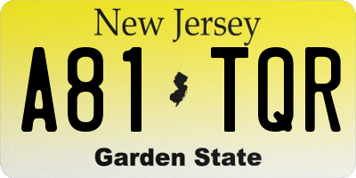 NJ license plate A81TQR