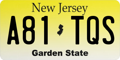 NJ license plate A81TQS