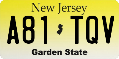 NJ license plate A81TQV