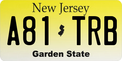 NJ license plate A81TRB
