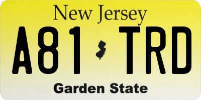 NJ license plate A81TRD