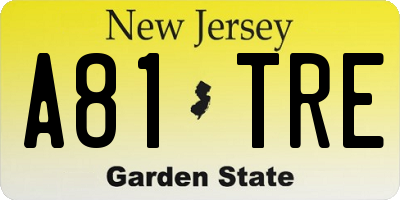 NJ license plate A81TRE
