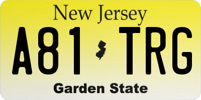 NJ license plate A81TRG