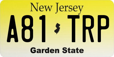 NJ license plate A81TRP