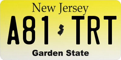 NJ license plate A81TRT