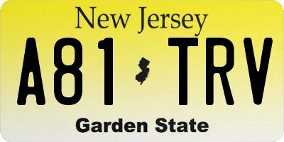 NJ license plate A81TRV
