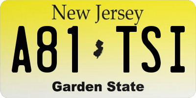 NJ license plate A81TSI