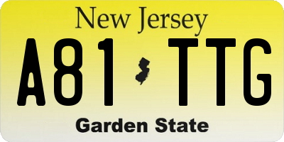 NJ license plate A81TTG