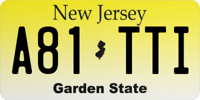 NJ license plate A81TTI