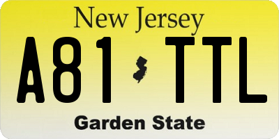 NJ license plate A81TTL