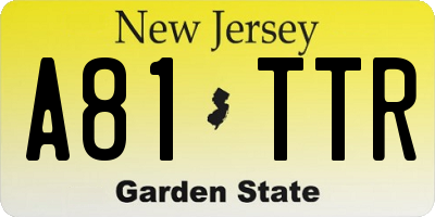NJ license plate A81TTR