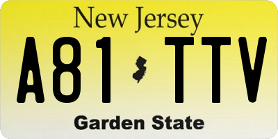 NJ license plate A81TTV