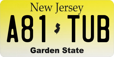 NJ license plate A81TUB