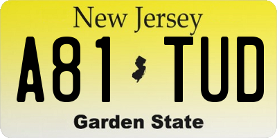 NJ license plate A81TUD