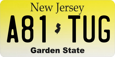 NJ license plate A81TUG